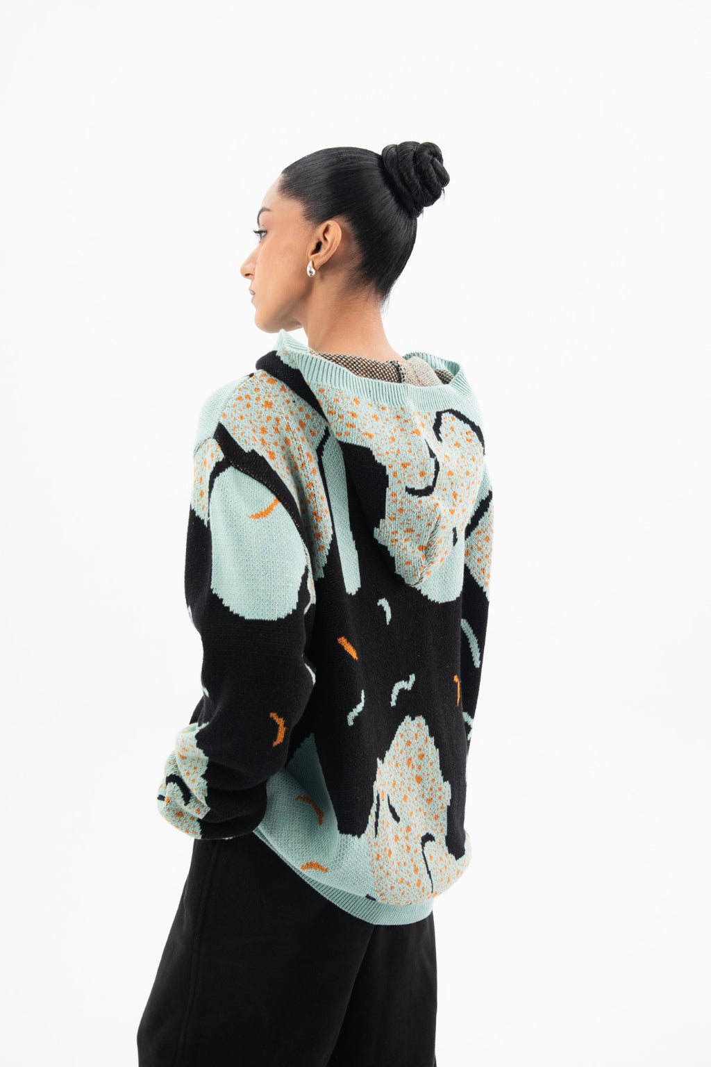 Abstract Knitted Hoodie - Women