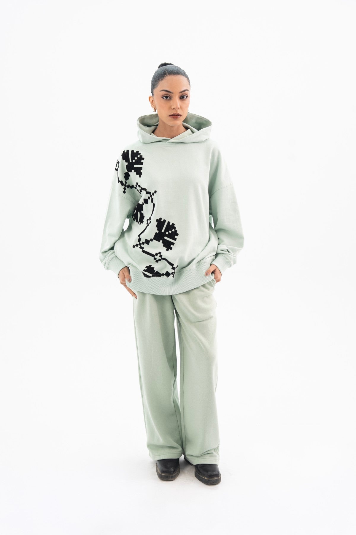 Flock Printed Hoodie - Women Main image