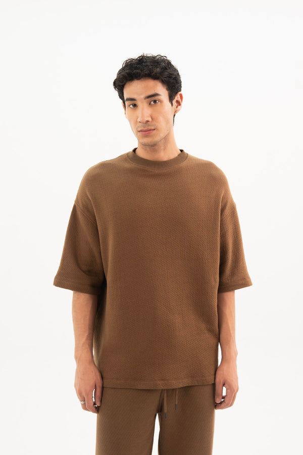 Otter Brown Jacquard Tee