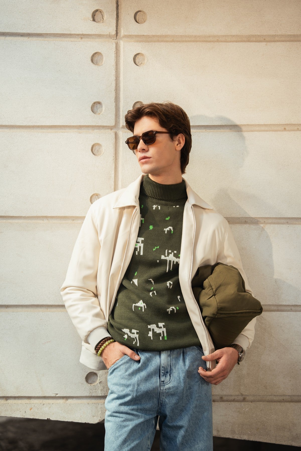 White Leather Jacket Main image