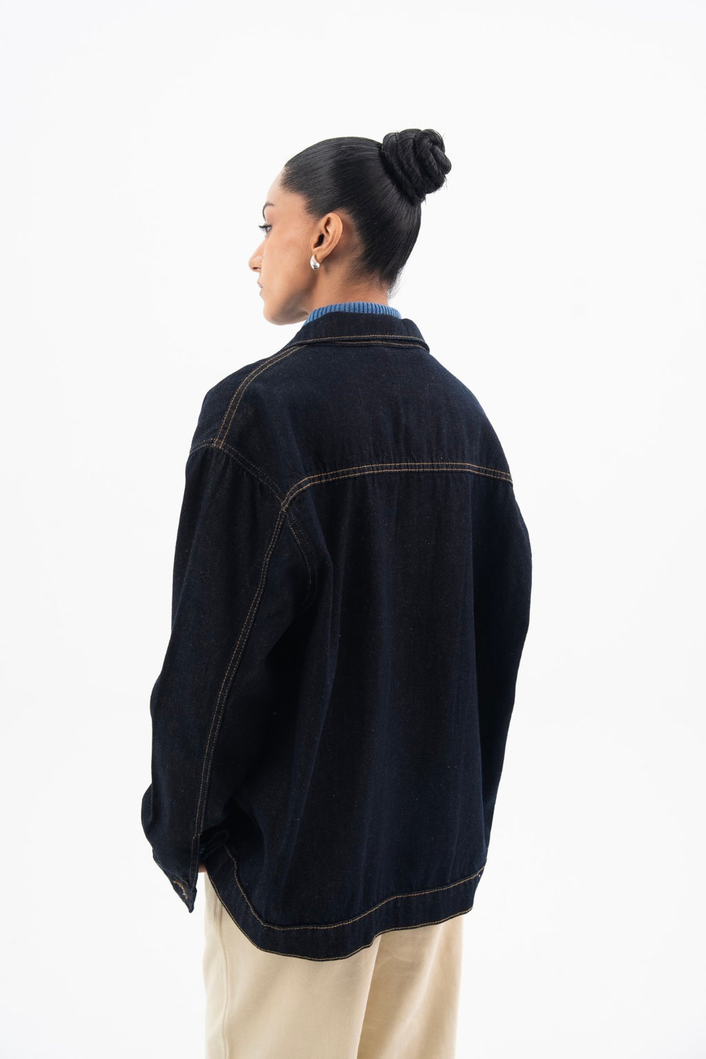 Blue Denim Trucker Jacket - Women