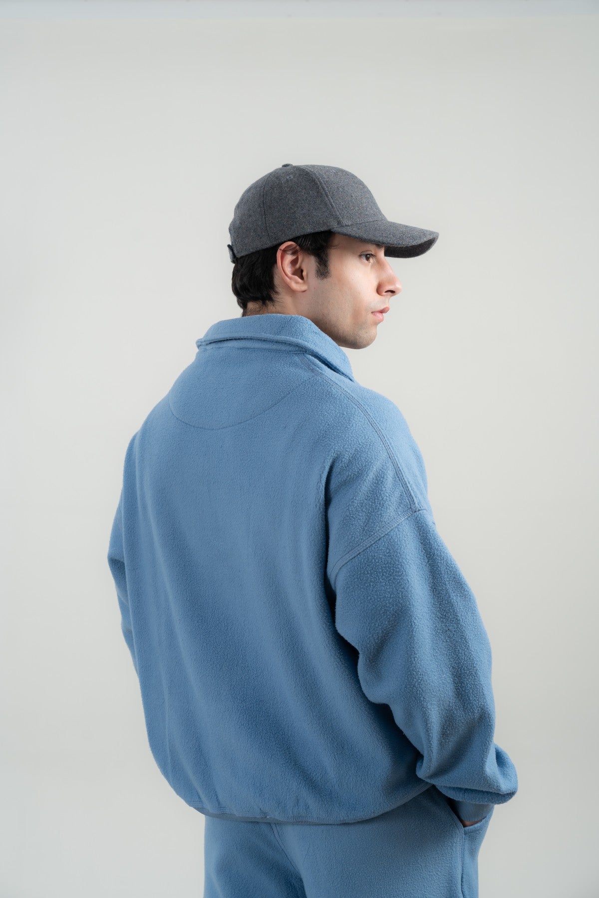 Blue Mock-neck Sweatshirt