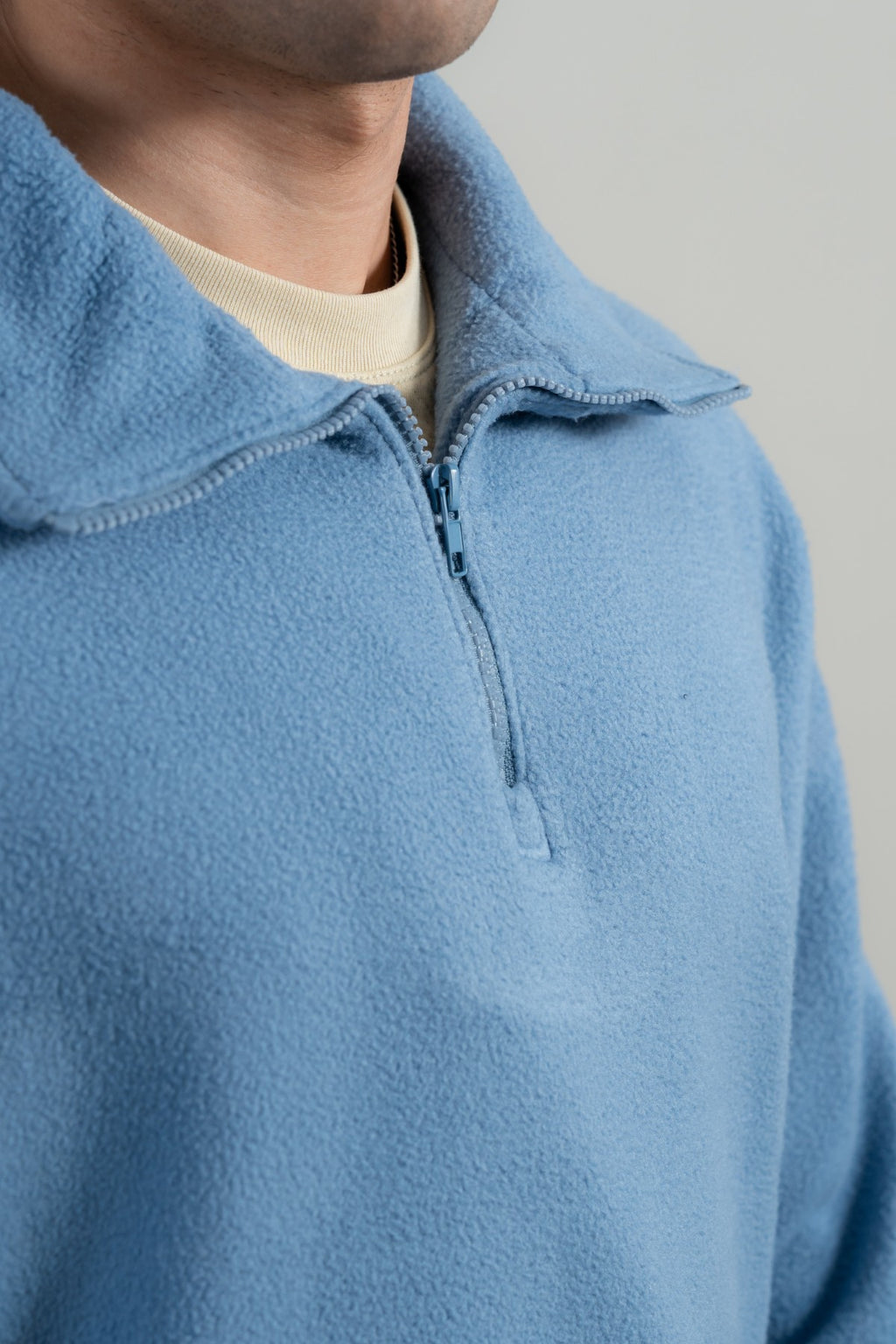 Blue Mock-neck Sweatshirt