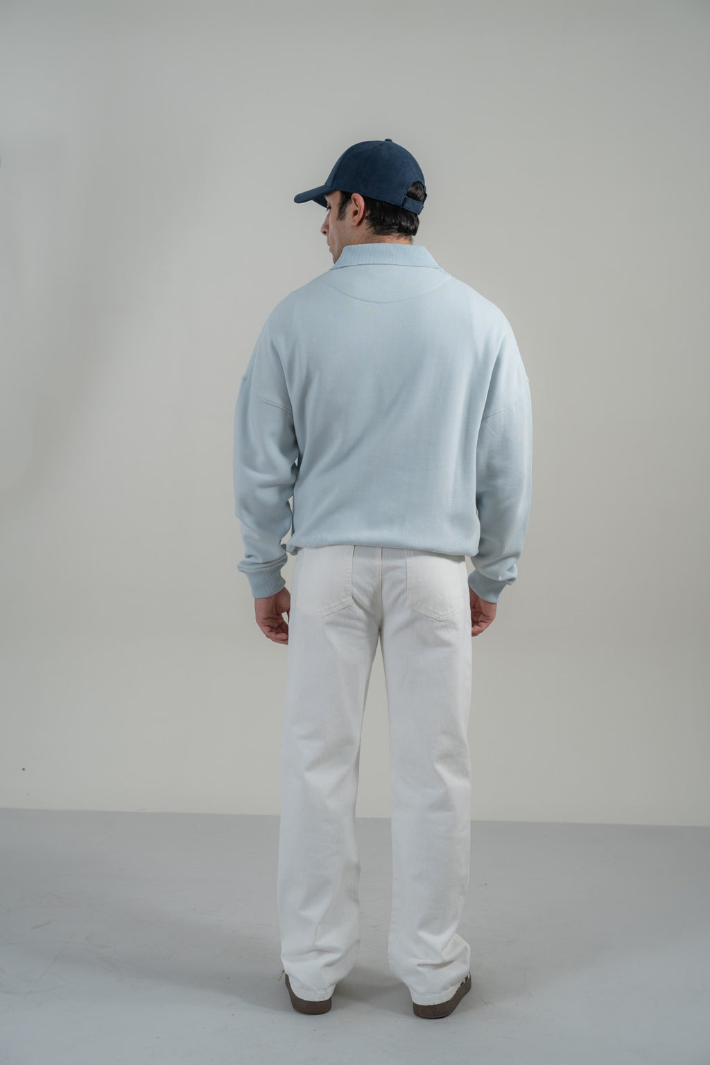 Embroidered Polo Style Sweatshirt