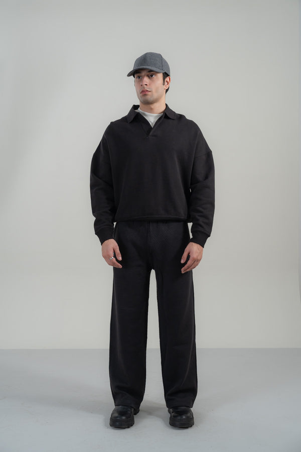 Polo Collar Sweatshirt