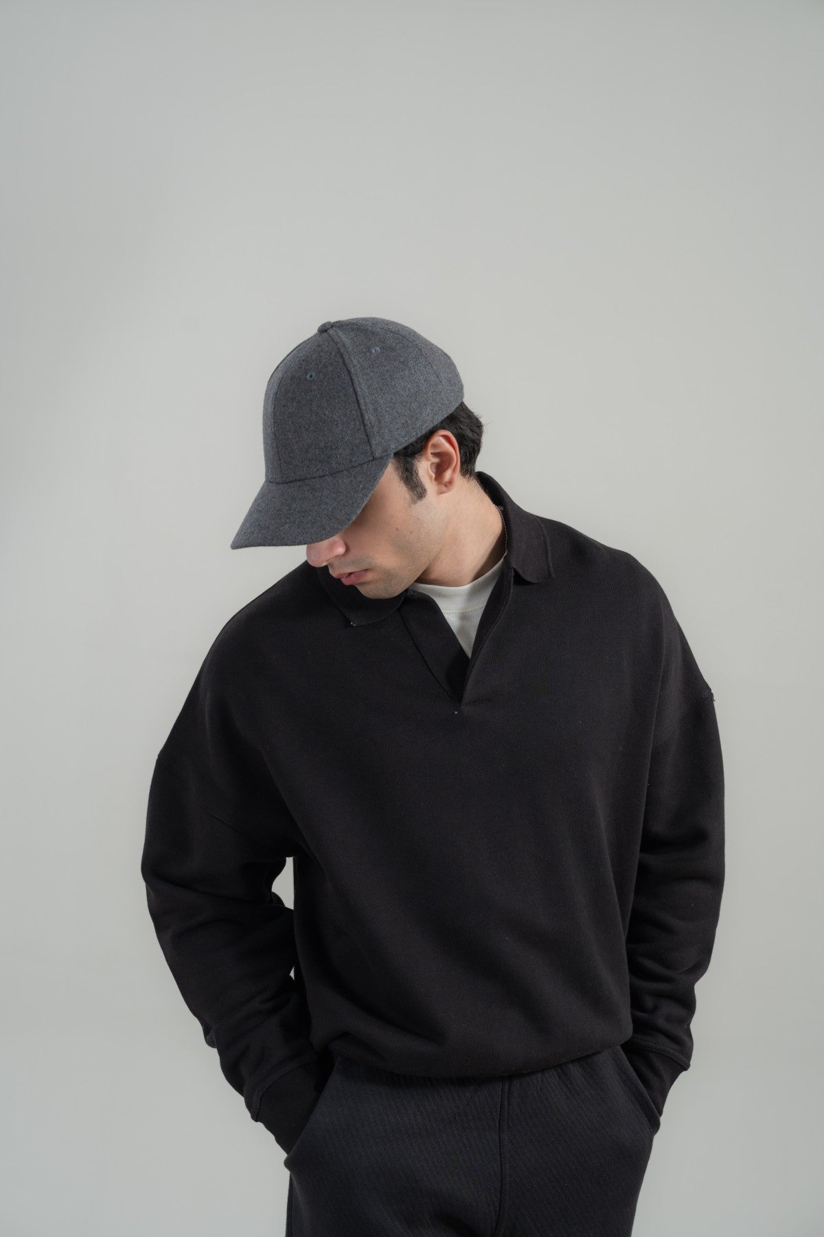 Polo Collar Sweatshirt