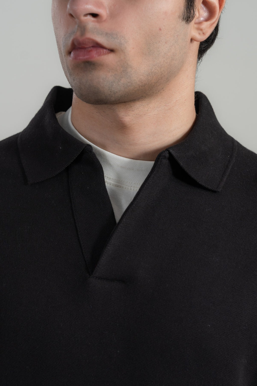 Polo Collar Sweatshirt
