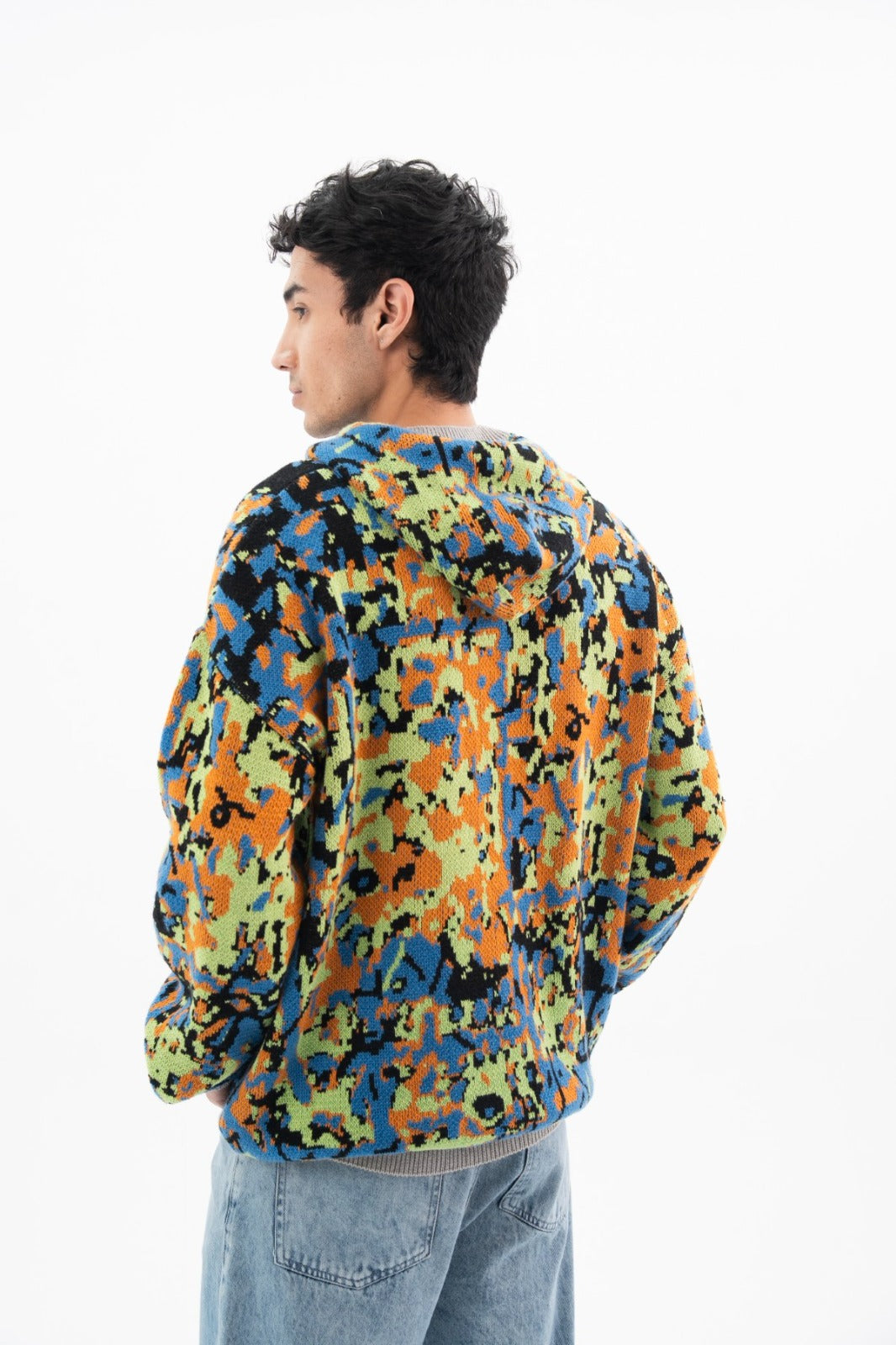 Abstract Knitted Hoodie
