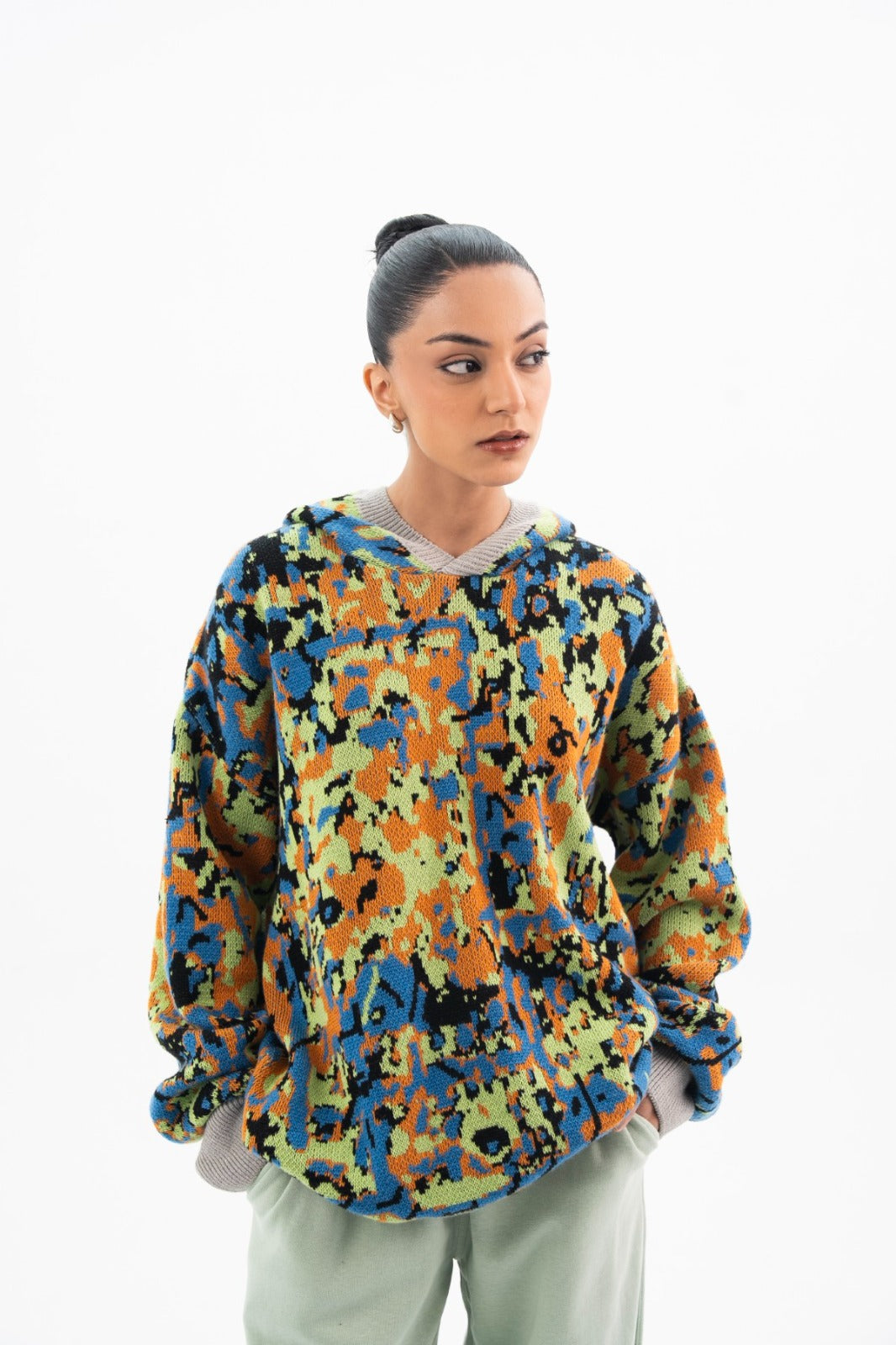 Abstract Knitted Hoodie - Women Main image