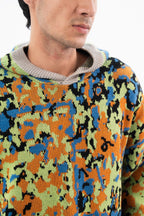 Abstract Knitted Hoodie