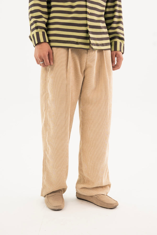 Cloud cream corduroy pants