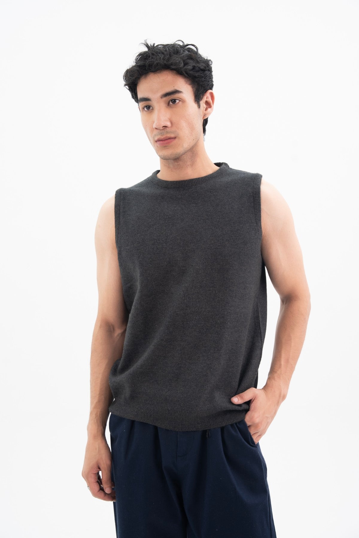 Charcoal Grey Sweater Vest Main image