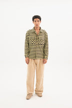 Green With Grey Stripes Classic Shirt