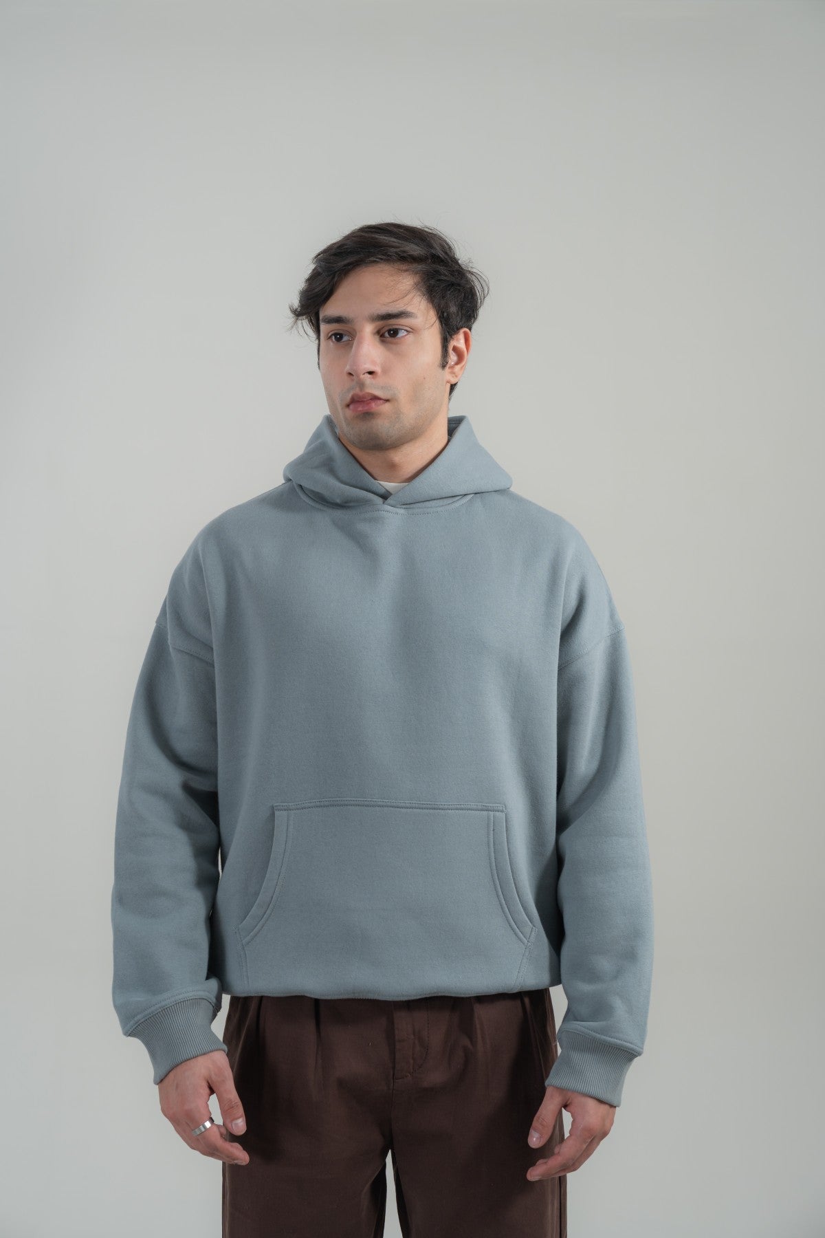 Natural Grey Printed Hoodie Main image