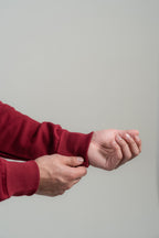 Wine Red Printed Mockneck Sweatshirt
