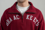 Wine Red Printed Mockneck Sweatshirt