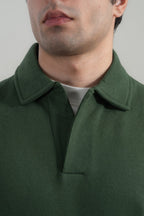 Forest Green Polo Neck Sweatshirt