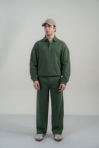 Forest Green Polo Neck Sweatshirt