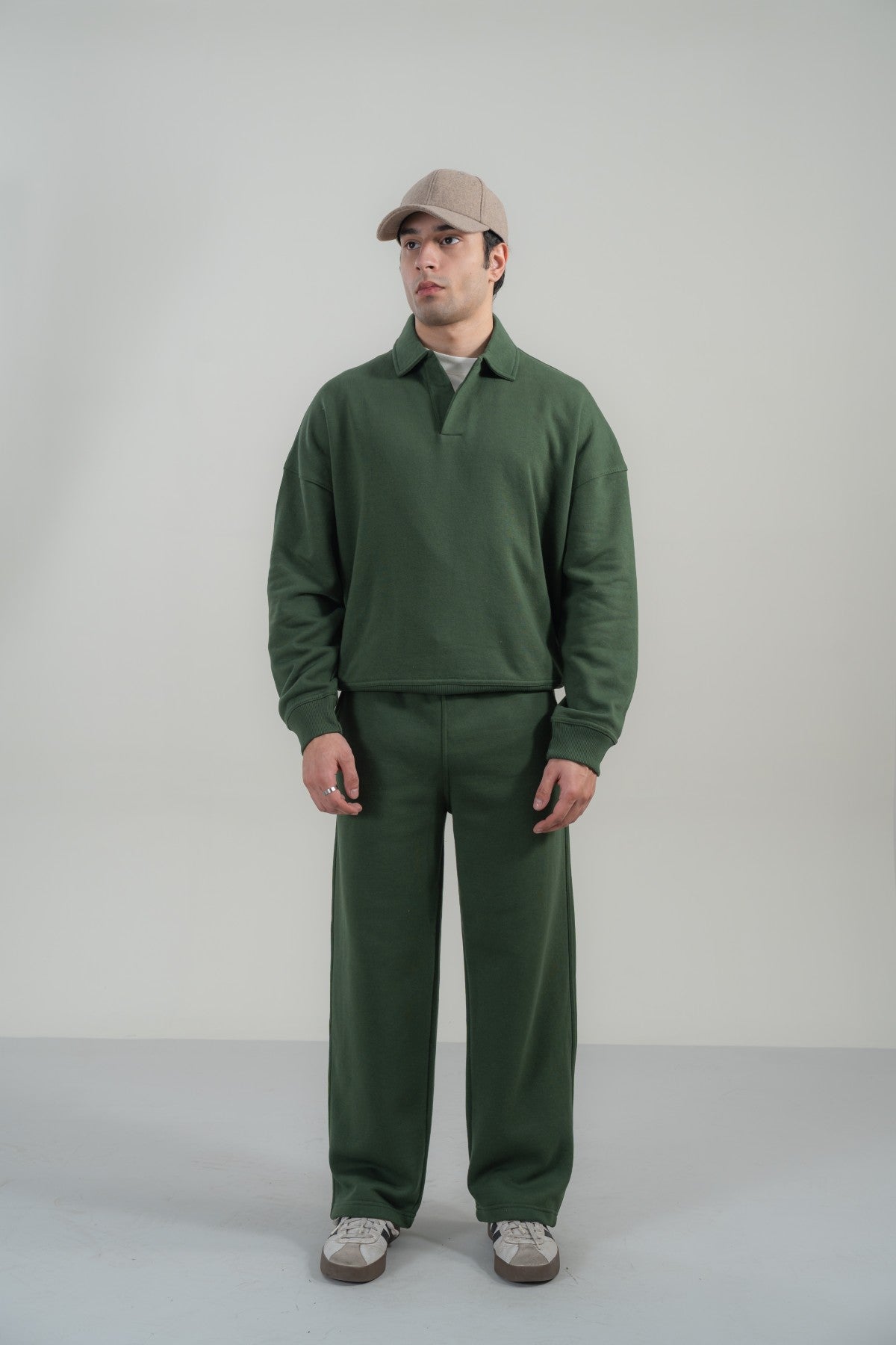 Forest Green Polo neck Sweatshirt