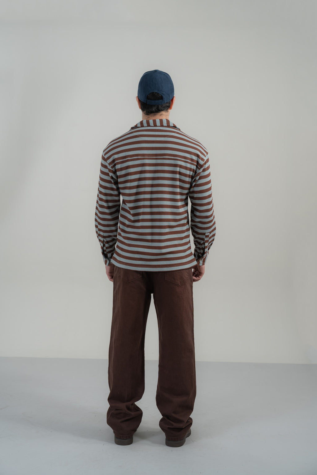 Rust Brown with Aqua Stripes Classic Shirt