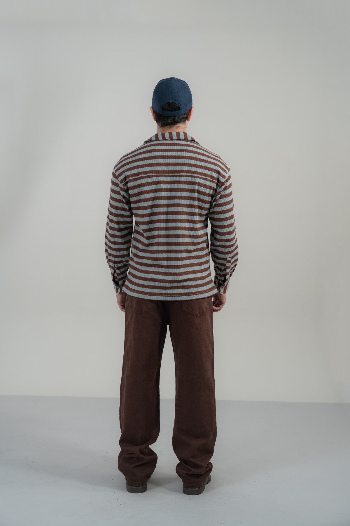 Rust Brown with Aqua Stripes Classic Shirt
