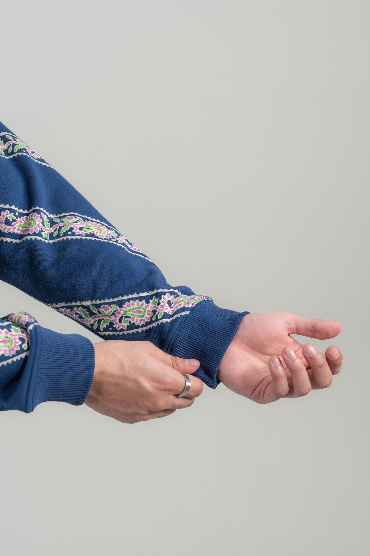 Indigo Block Printed Hoodie Secondary image