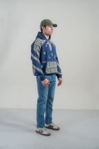 Indigo Block Printed Hoodie