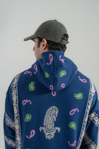 Indigo Block Printed Hoodie