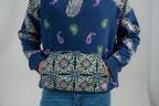 Indigo Block Printed Hoodie