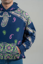 Indigo Block Printed Hoodie