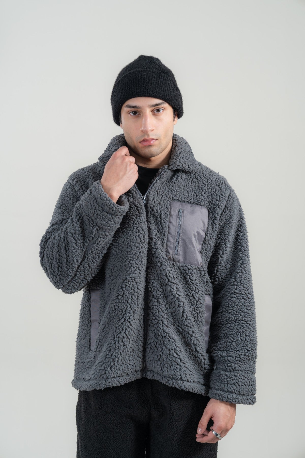 Cloud Grey Sherpa Jacket Secondary image