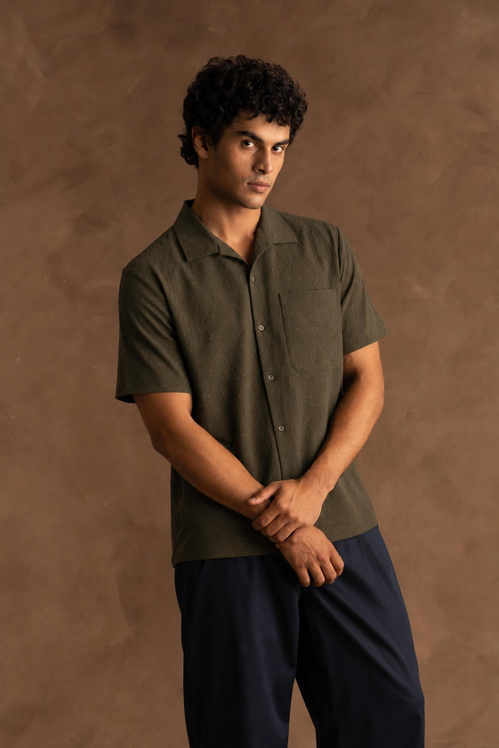 Resort Half Sleeve In Textured Fabric