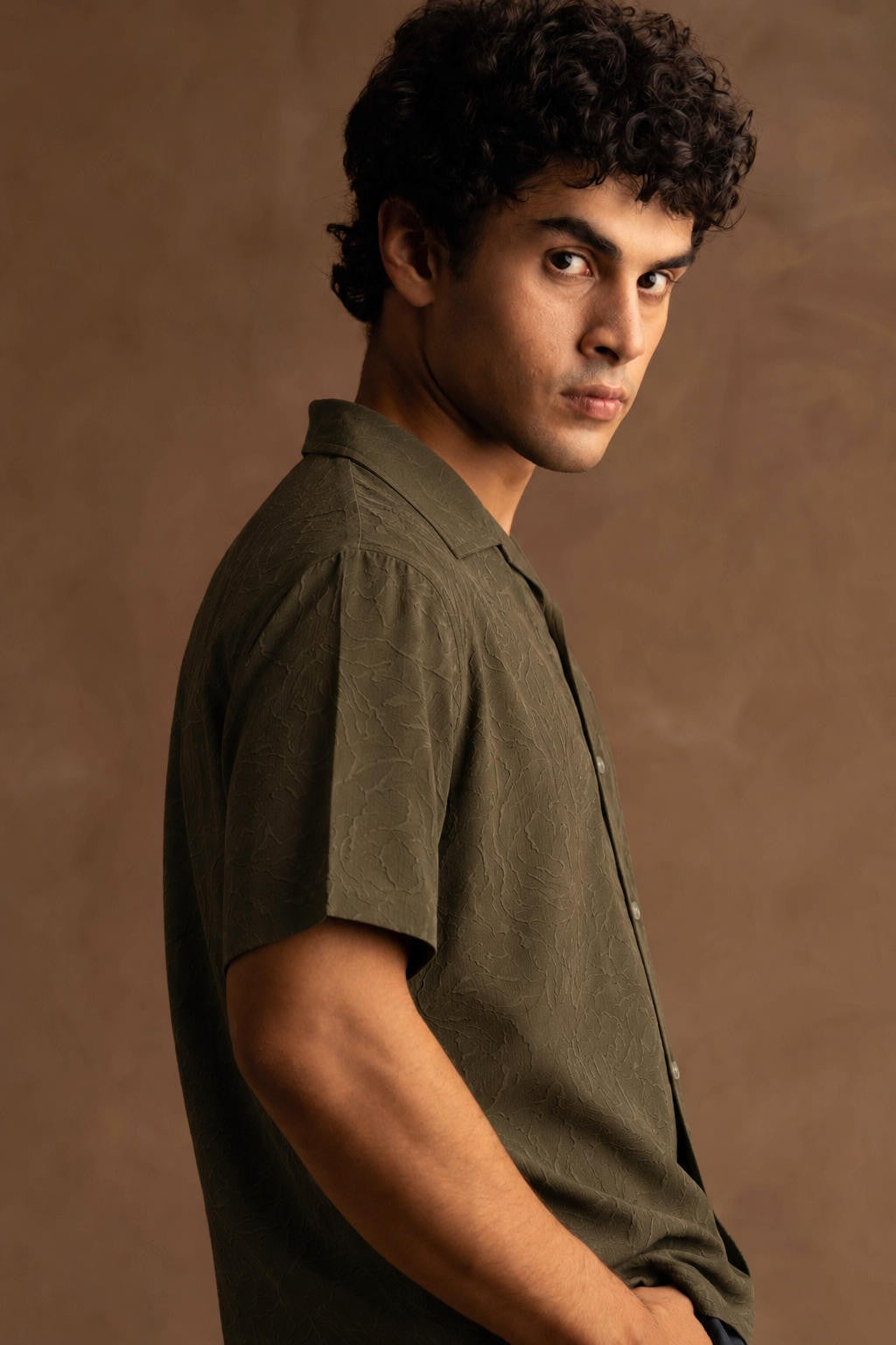 Resort Half Sleeve In Textured Fabric