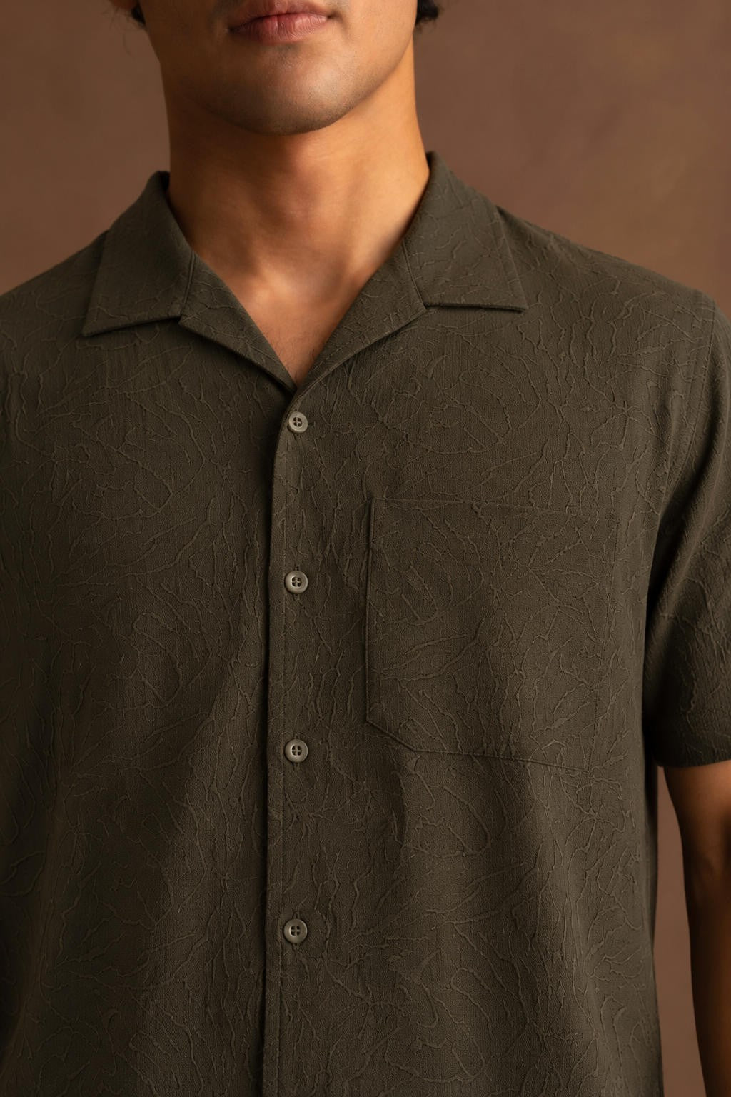 Resort Half Sleeve In Textured Fabric