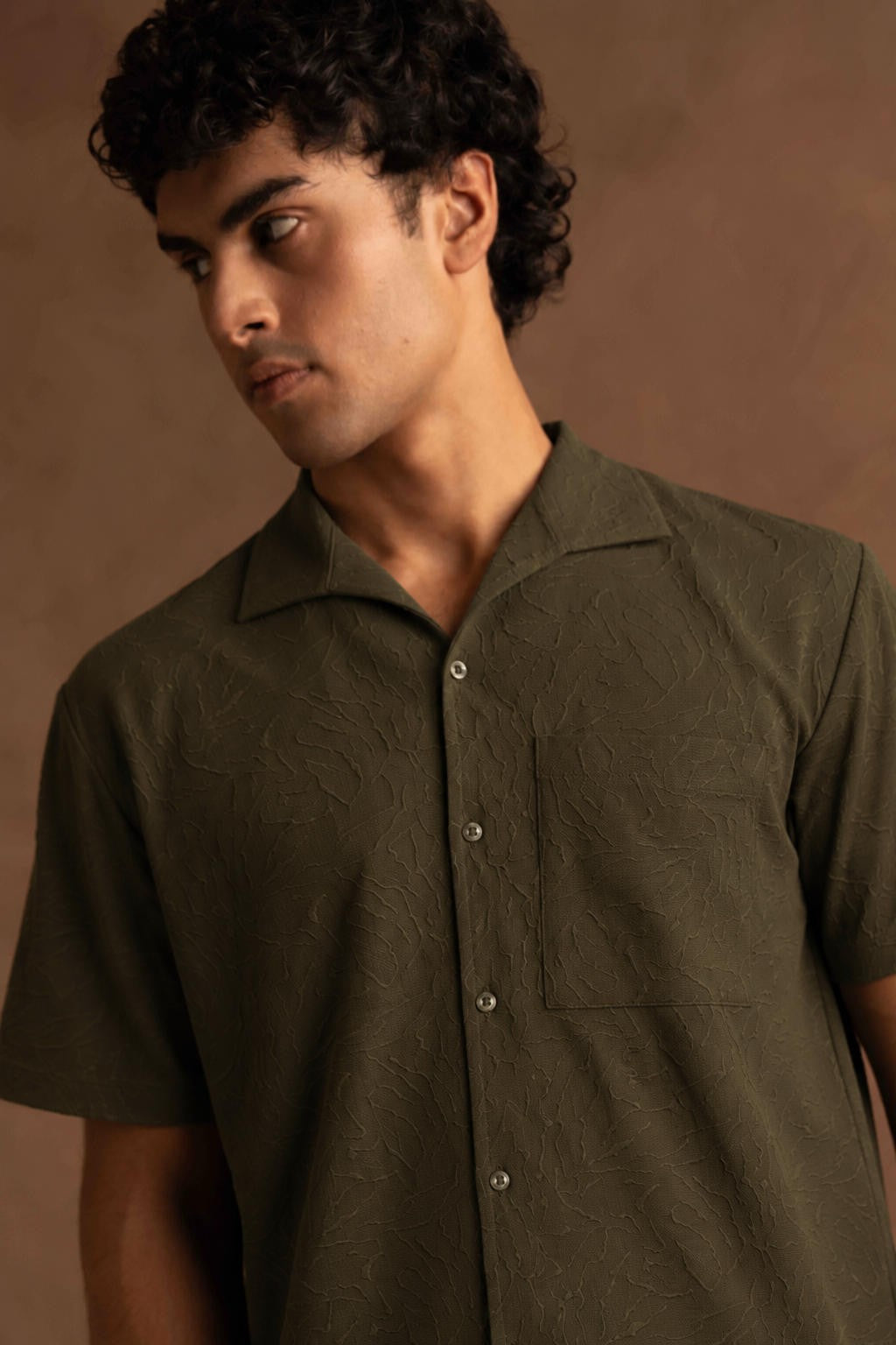 Resort Half Sleeve In Textured Fabric