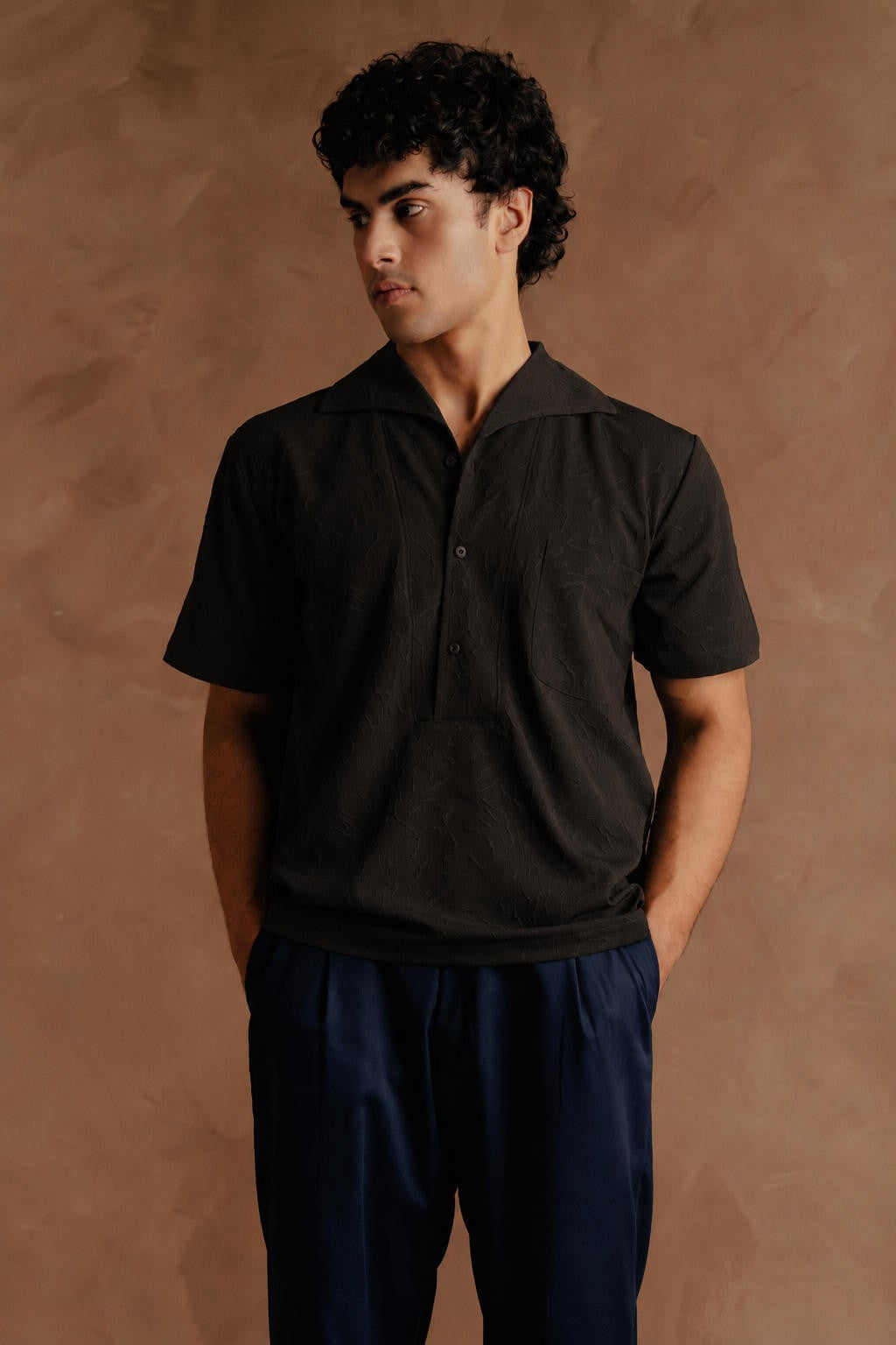 RESORT Collar Half Sleeves -  Black