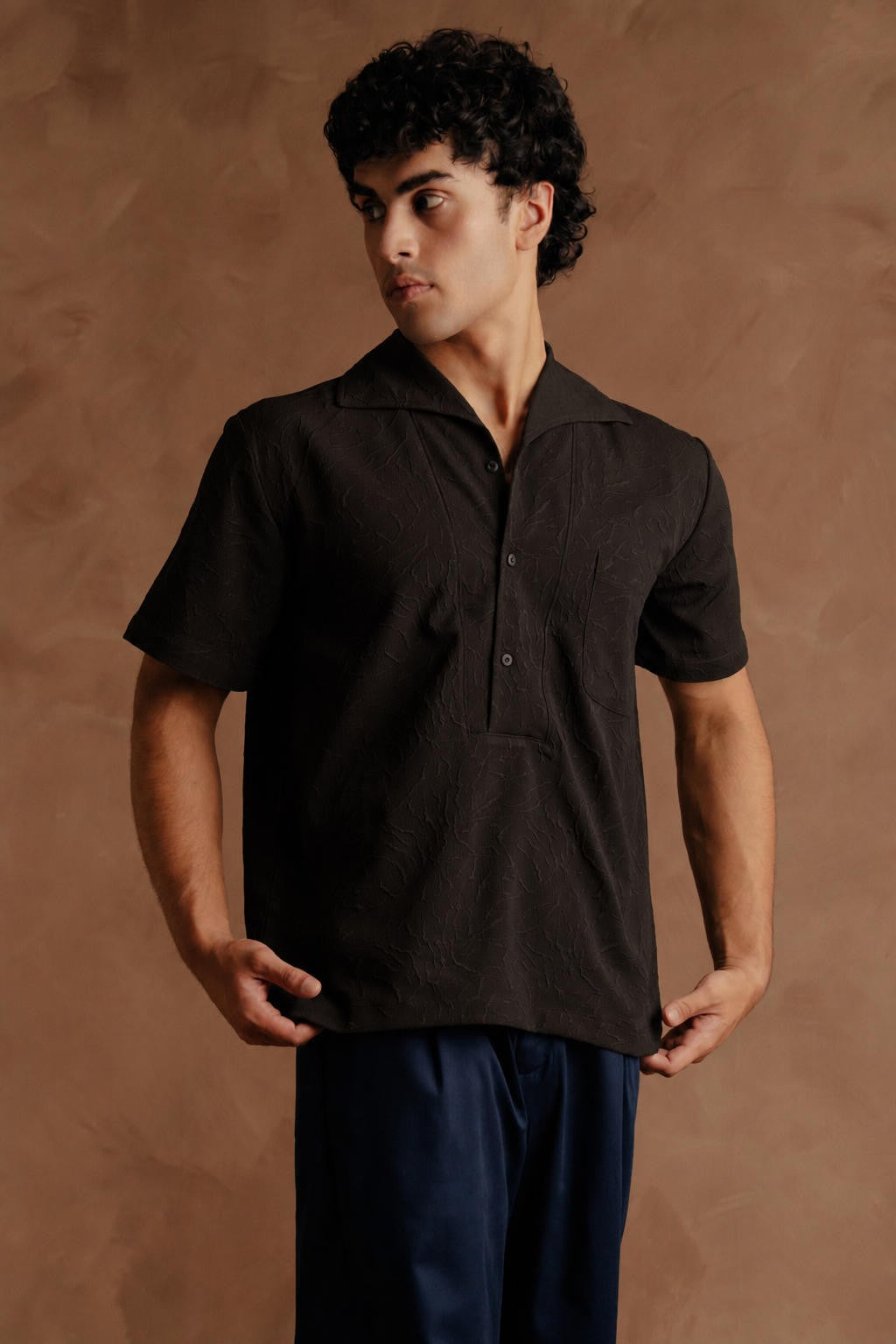 RESORT Collar Half Sleeves -  Black