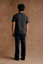 Half Sleeve Shawl Collar Polo Shirt - Dark Grey