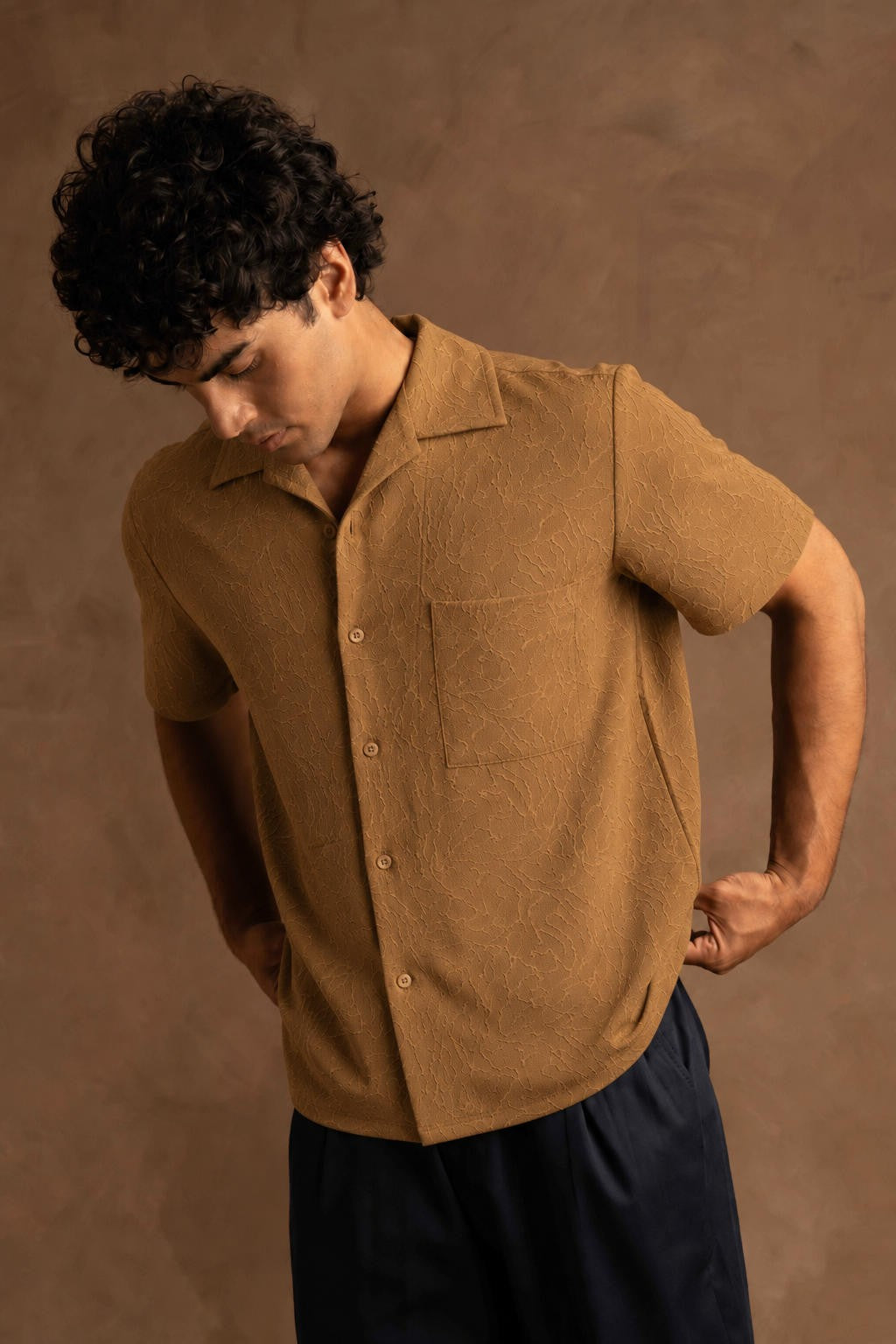 Resort Half Sleeve In Textured Fabric