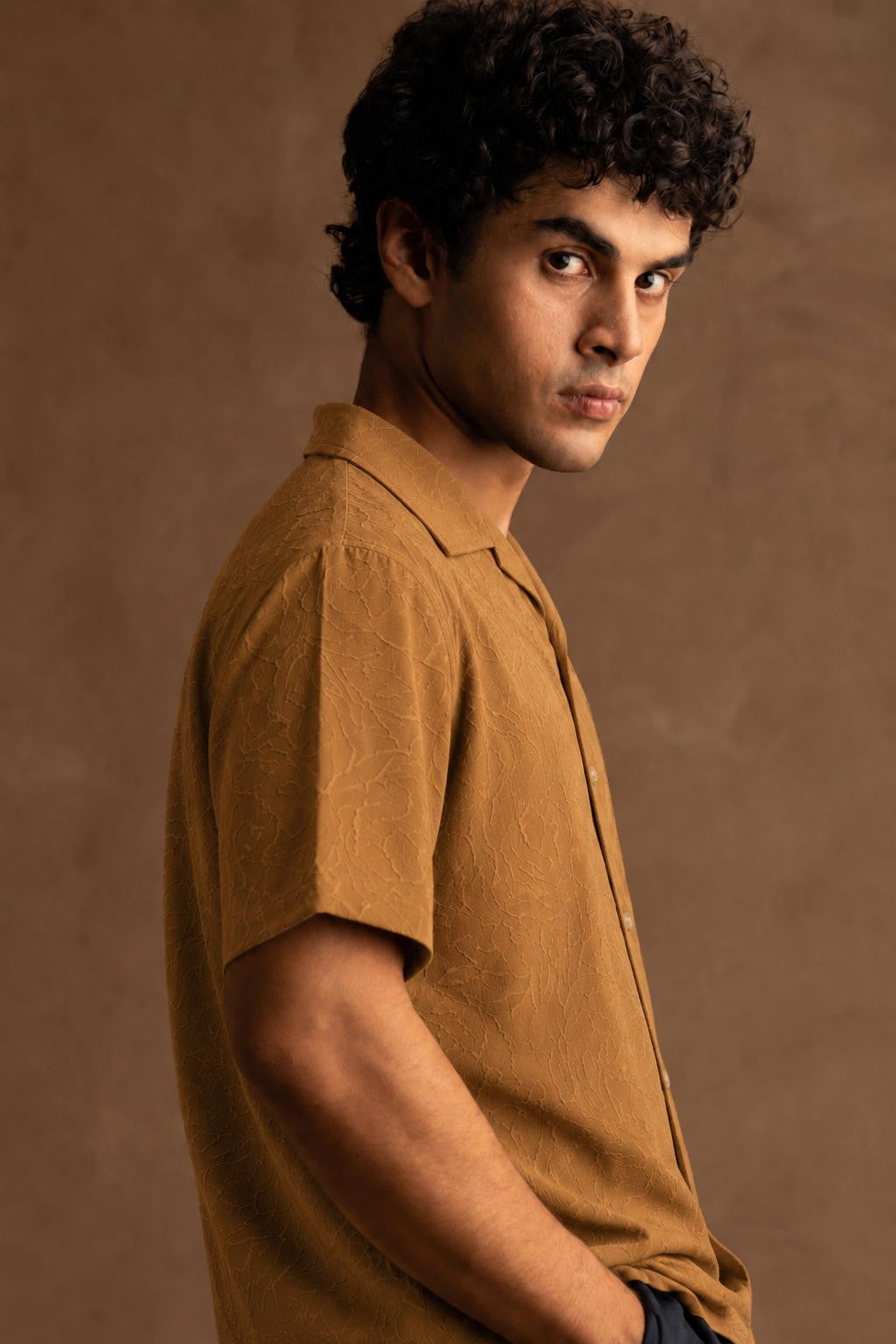 Resort Half Sleeve In Textured Fabric