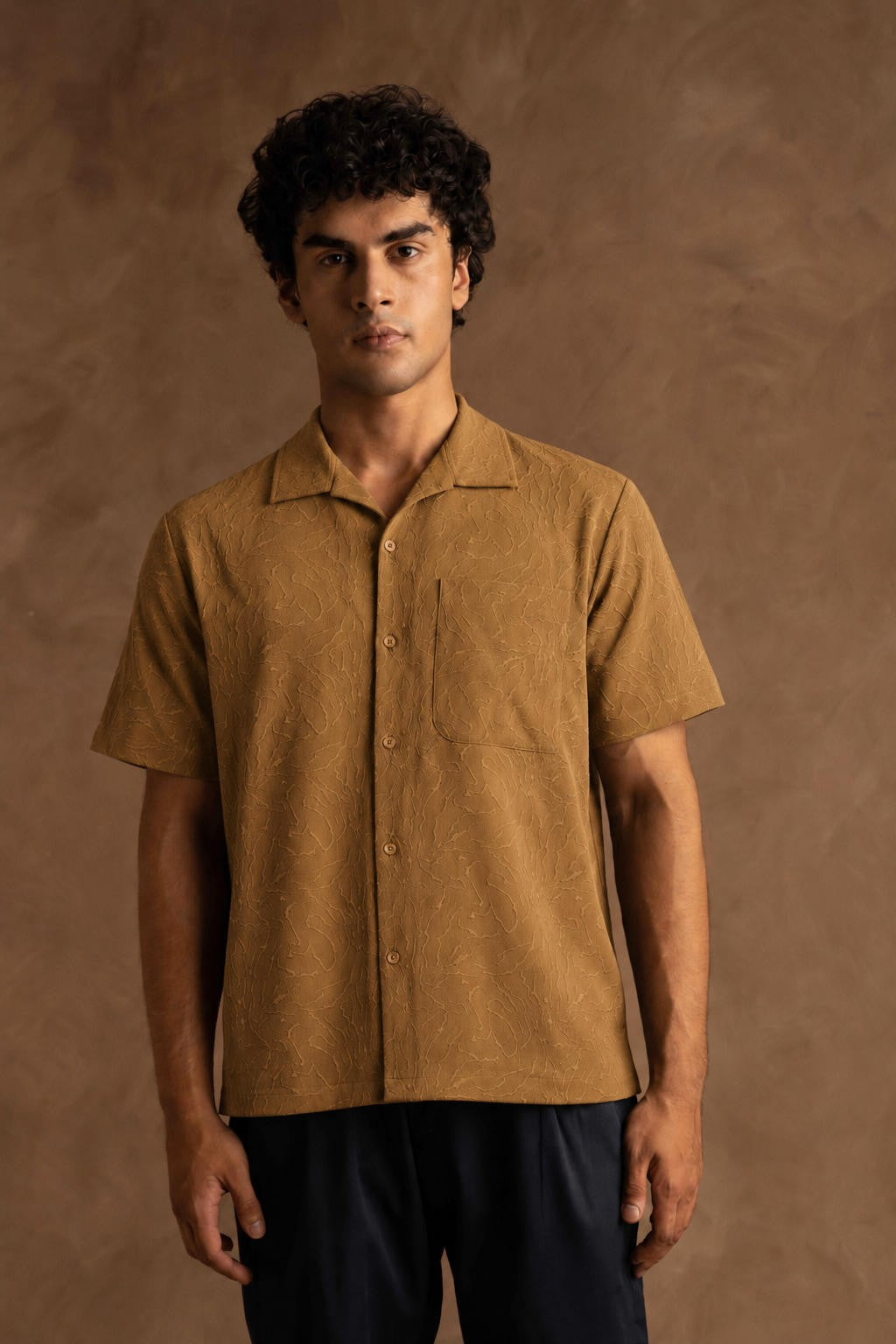 Resort Half Sleeve In Textured Fabric