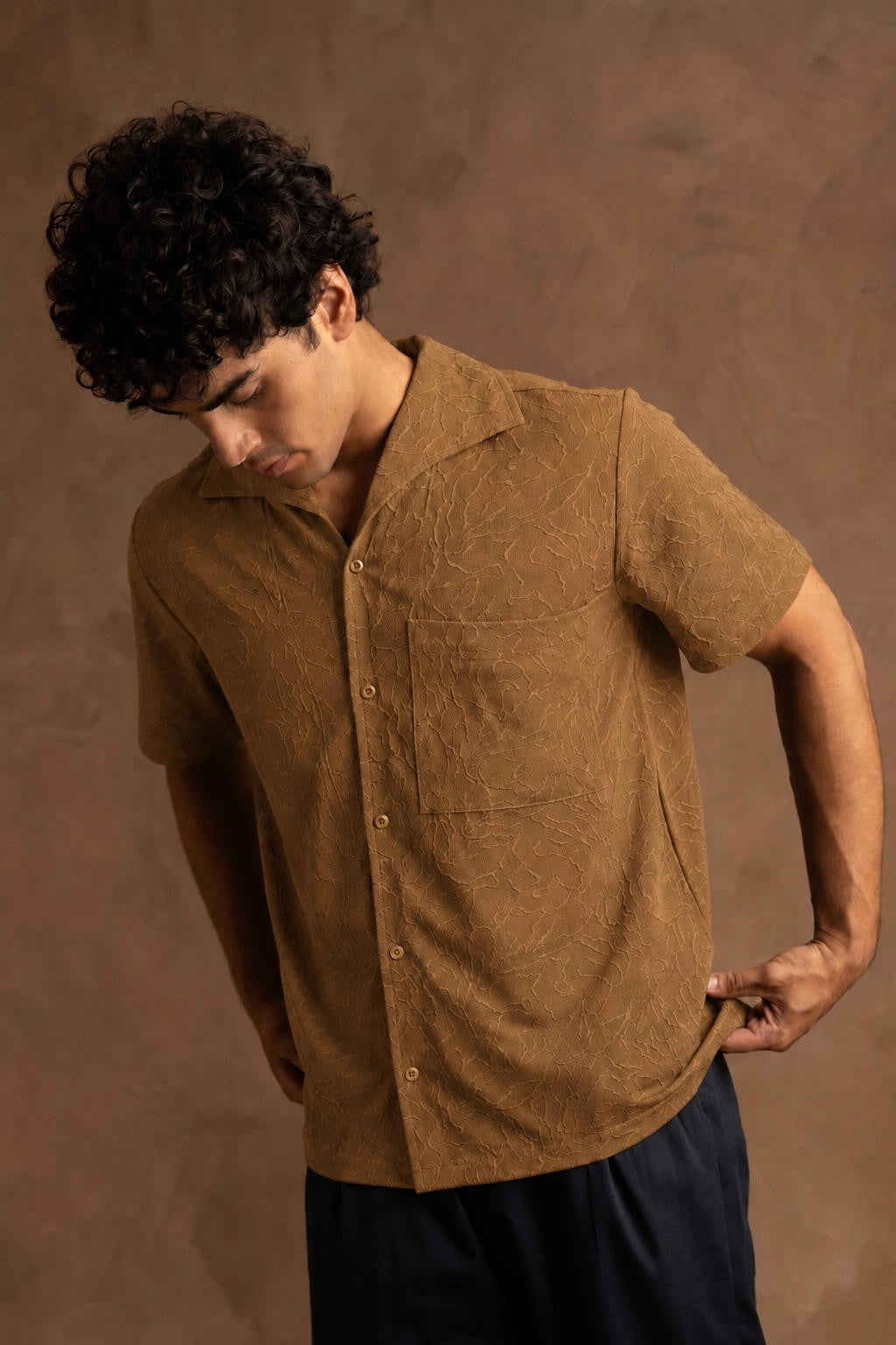 Resort Half Sleeve In Textured Fabric