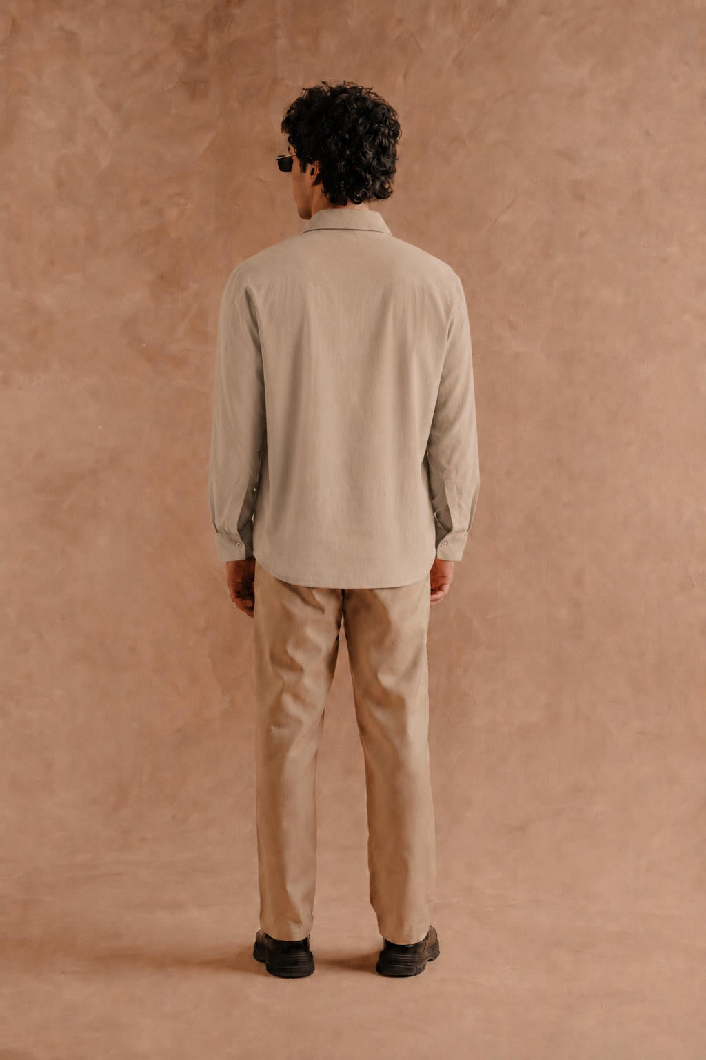 Full Sleeve Pop Over Shirt -  Light Grey