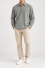 Half Sleeve Shawl Collar Polo Shirt - Dark Grey