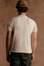 Textured Jacquard Knit Open Placket Shirt