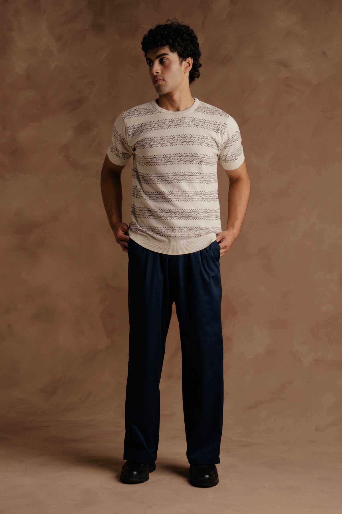 Jacquard knit T-Shirt - Off White Secondary image