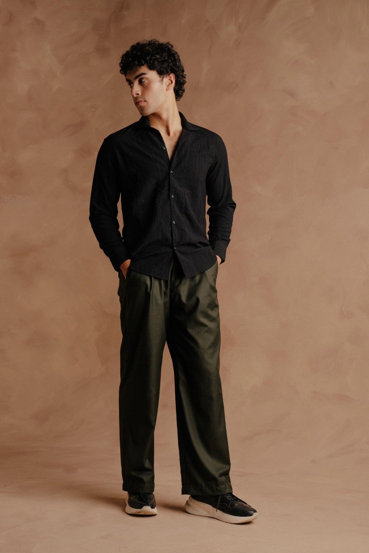Self Textured Shirt - Black Secondary image