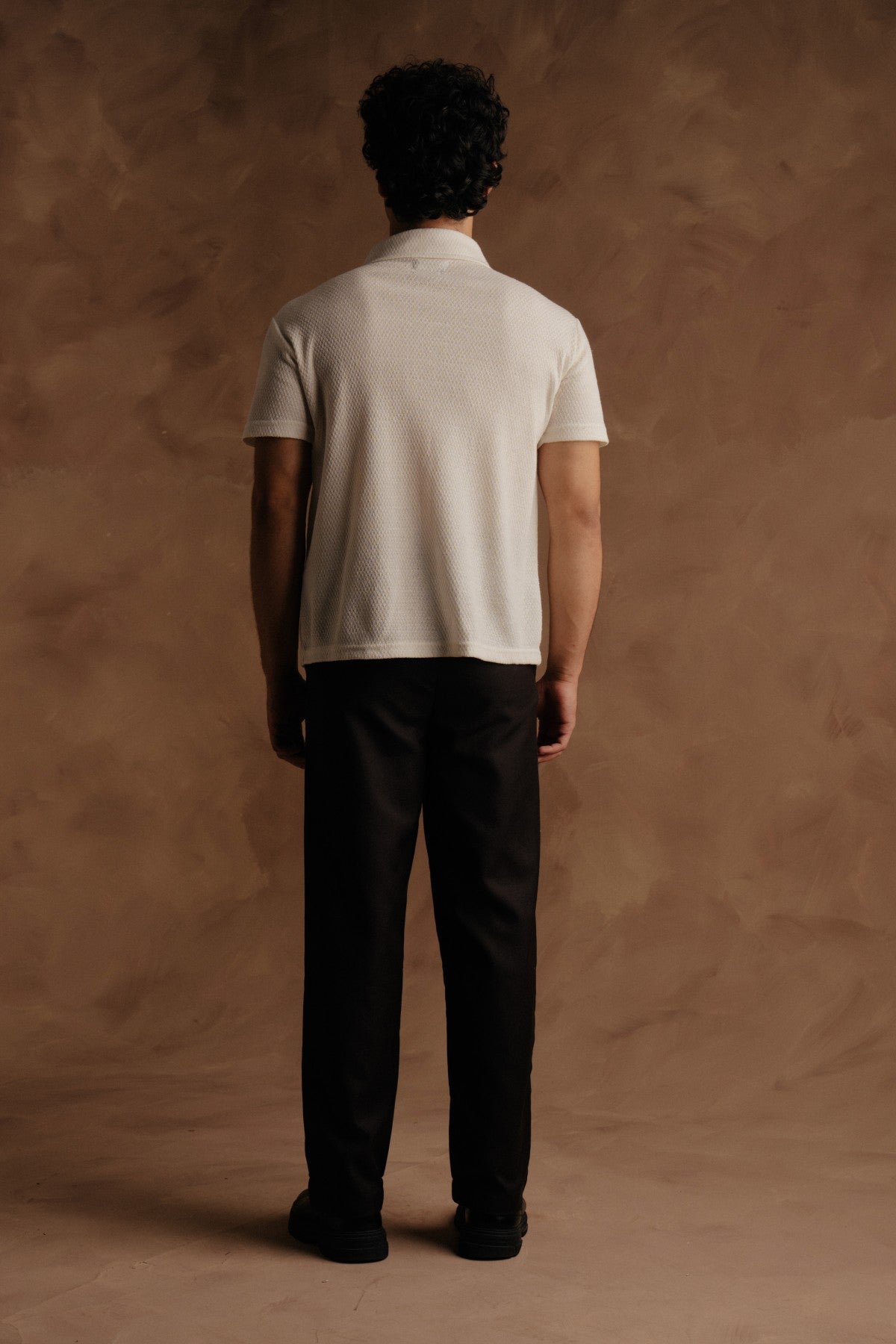 Half Sleeve Jacquard Shirt - Off White