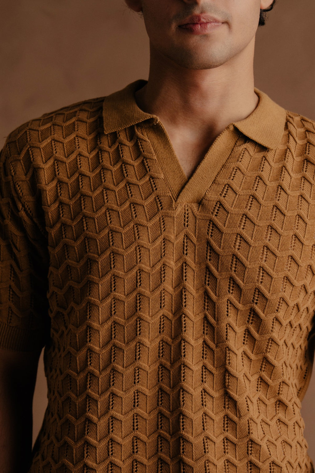 Jacquard Polo Shirt - Mustard