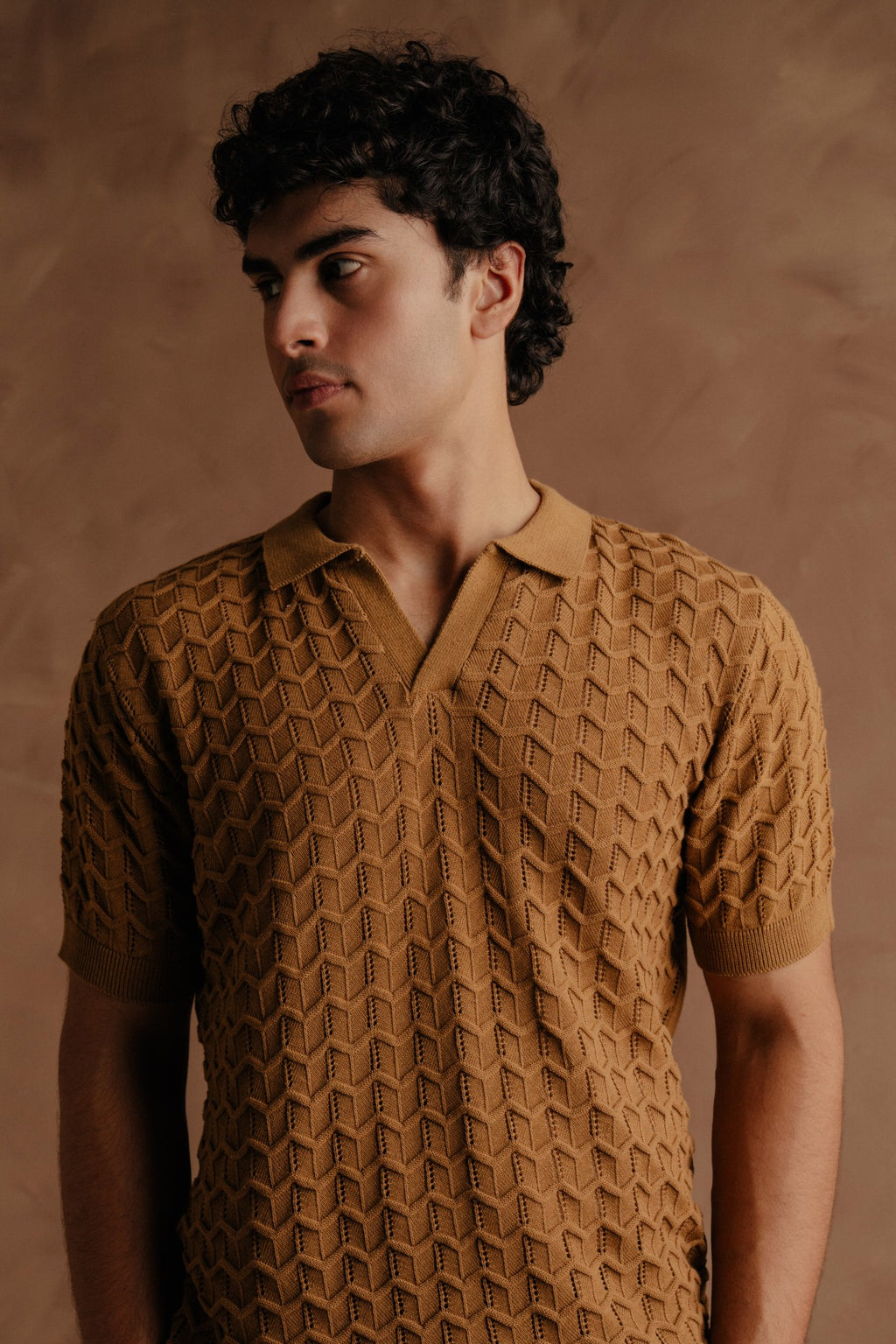 Jacquard Polo Shirt - Mustard